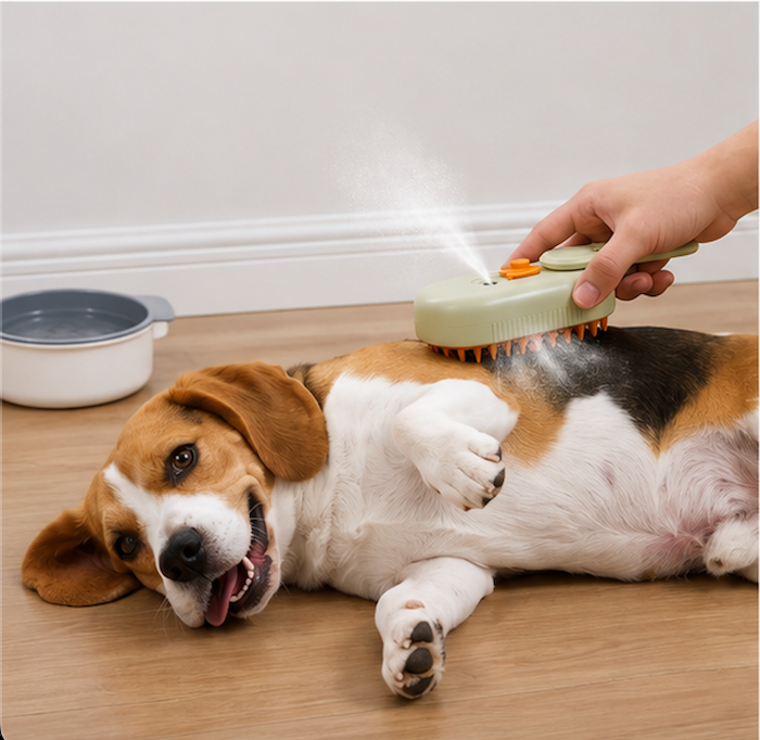 cepillo humidificador/peine de vapor para mascotas