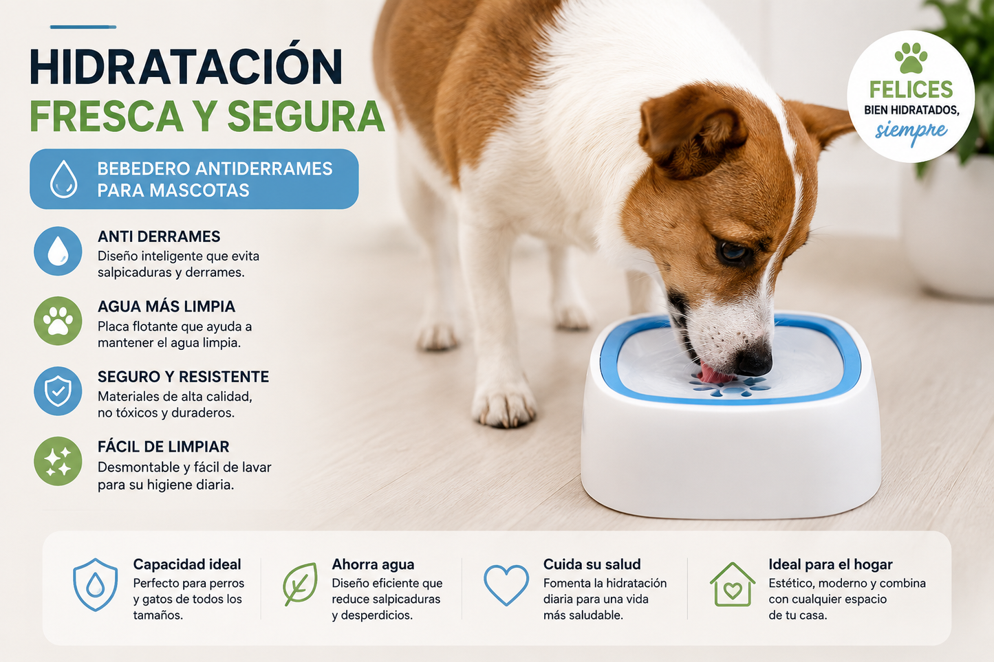 Plato Bebedero De Mascota Anti Reguero